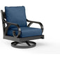 Monterey Sunbrella Swivel Outdoor Rocker-Outdoor Accent Chairs-Sunset West-Spectrum Indigo-LOOMLAN