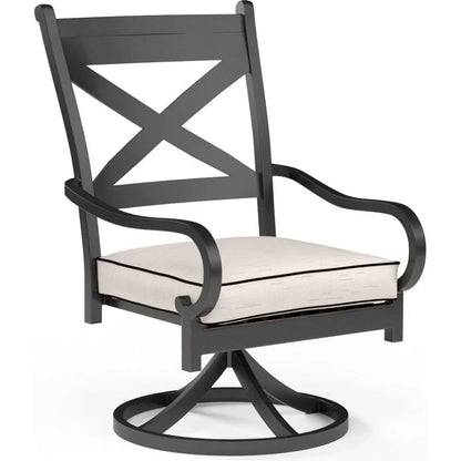 Monterey Swivel Outdoor Dining Chair 2PC-Outdoor Dining Chairs-Sunset West-Canvas Natural-LOOMLAN