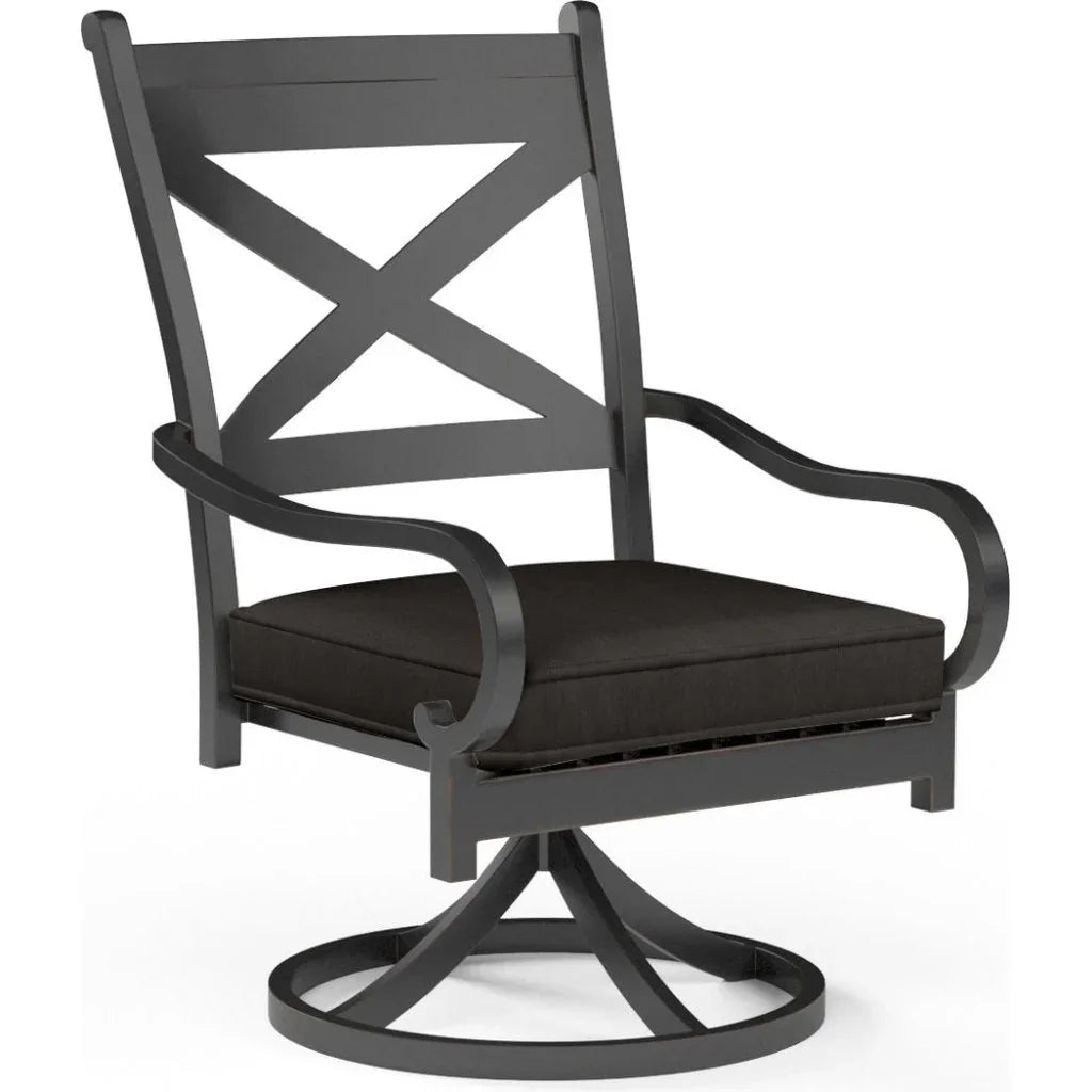 Monterey Swivel Outdoor Dining Chair 2PC-Outdoor Dining Chairs-Sunset West-Spectrum Carbon-LOOMLAN