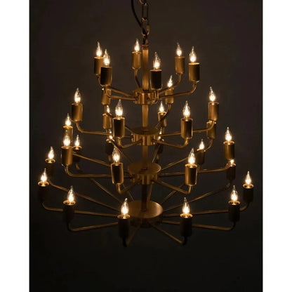Montoro Metal Chandelier With Antique Brass - LOOMLAN - Noir - Chandeliers