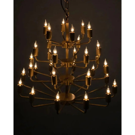 Montoro Metal Chandelier With Antique Brass - LOOMLAN - Noir - Chandeliers