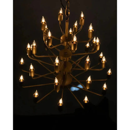 Montoro Metal Chandelier With Antique Brass - LOOMLAN - Noir - Chandeliers
