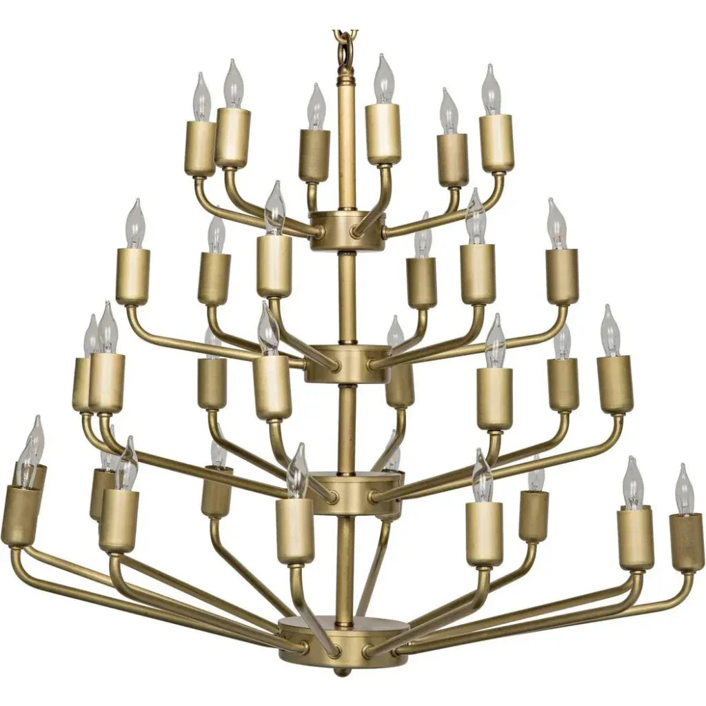 Montoro Metal Chandelier With Antique Brass - LOOMLAN - Noir - Chandeliers