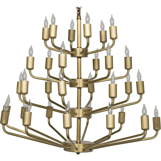 Montoro Metal Chandelier With Antique Brass - LOOMLAN - Noir - Chandeliers