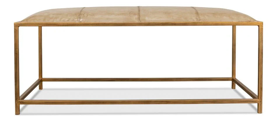 Montvale Leather Backless Bedroom Bench - LOOMLAN - Sarreid - Bedroom Benches