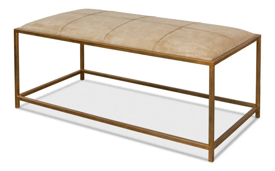 Montvale Leather Backless Bedroom Bench - LOOMLAN - Sarreid - Bedroom Benches