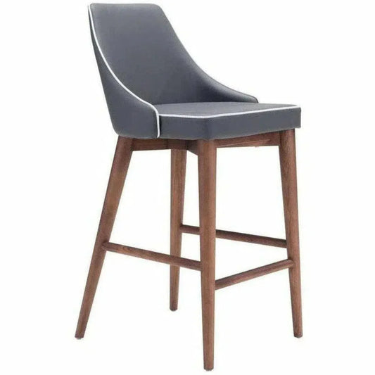 Moor Counter Chair Dark Gray - LOOMLAN - Zuo Modern - Counter Stools