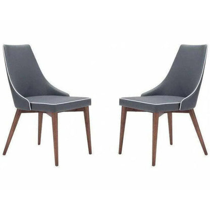 Moor Dining Chair (Set of 2) Dark Gray - LOOMLAN - Zuo Modern - Dining Chairs
