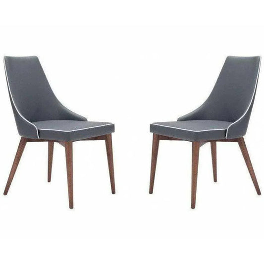 Moor Dining Chair (Set of 2) Dark Gray - LOOMLAN - Zuo Modern - Dining Chairs