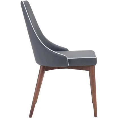 Moor Dining Chair (Set of 2) Dark Gray - LOOMLAN - Zuo Modern - Dining Chairs