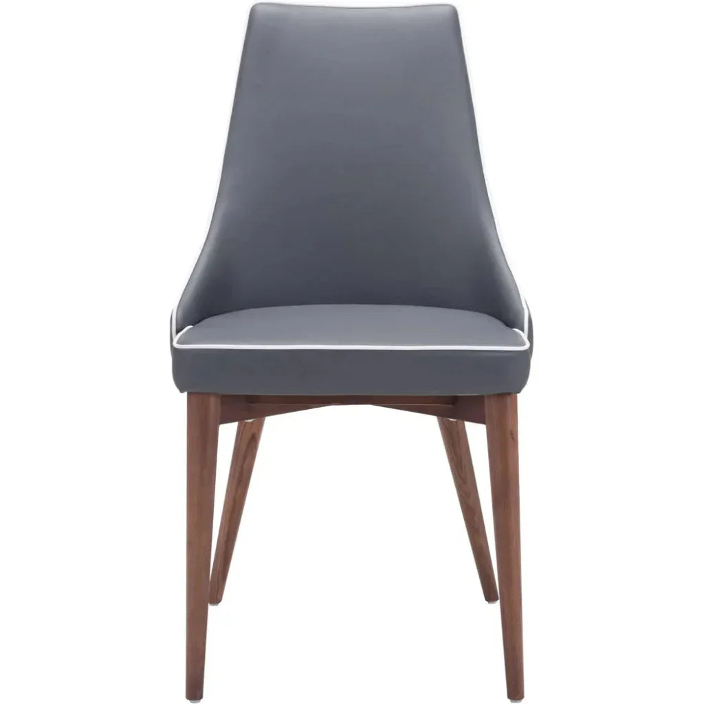 Moor Dining Chair (Set of 2) Dark Gray - LOOMLAN - Zuo Modern - Dining Chairs