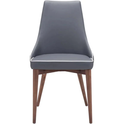 Moor Dining Chair (Set of 2) Dark Gray - LOOMLAN - Zuo Modern - Dining Chairs