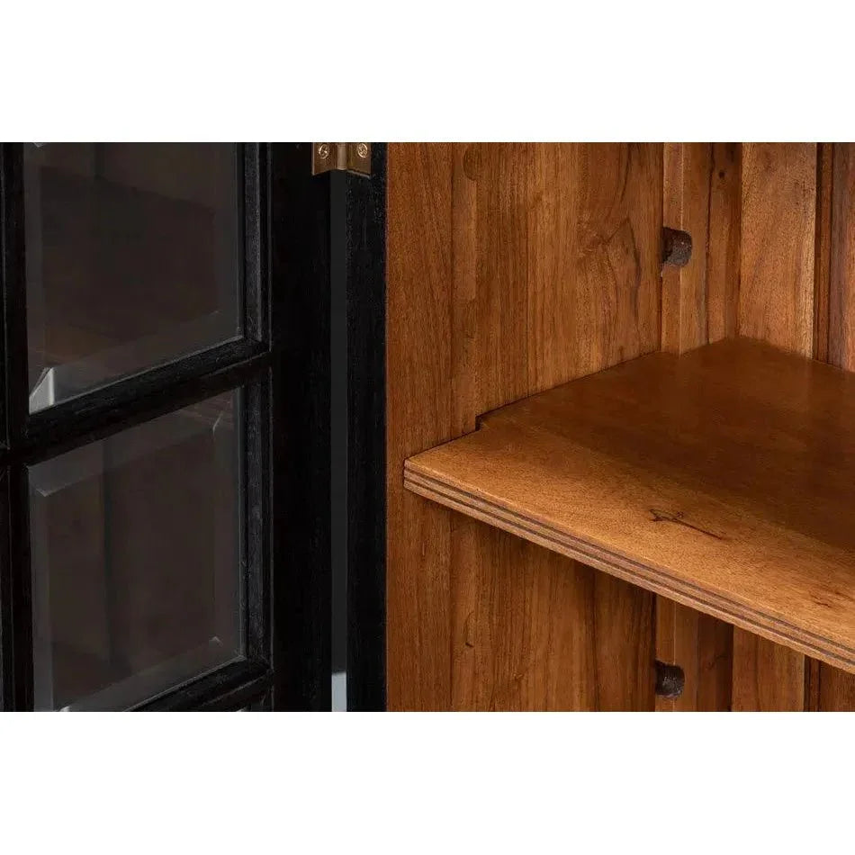 Morgan Library Case Slim Glass Doors Low Sideboard - LOOMLAN - Sarreid - Sideboards