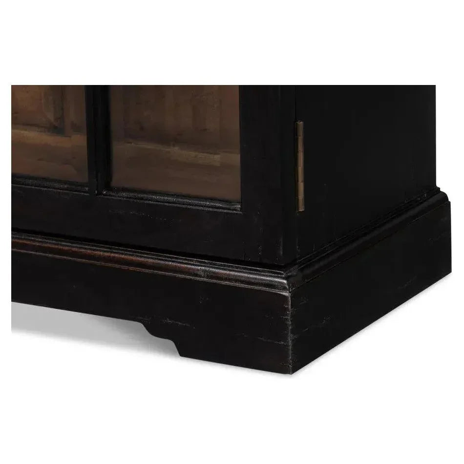 Morgan Library Case Slim Glass Doors Low Sideboard - LOOMLAN - Sarreid - Sideboards