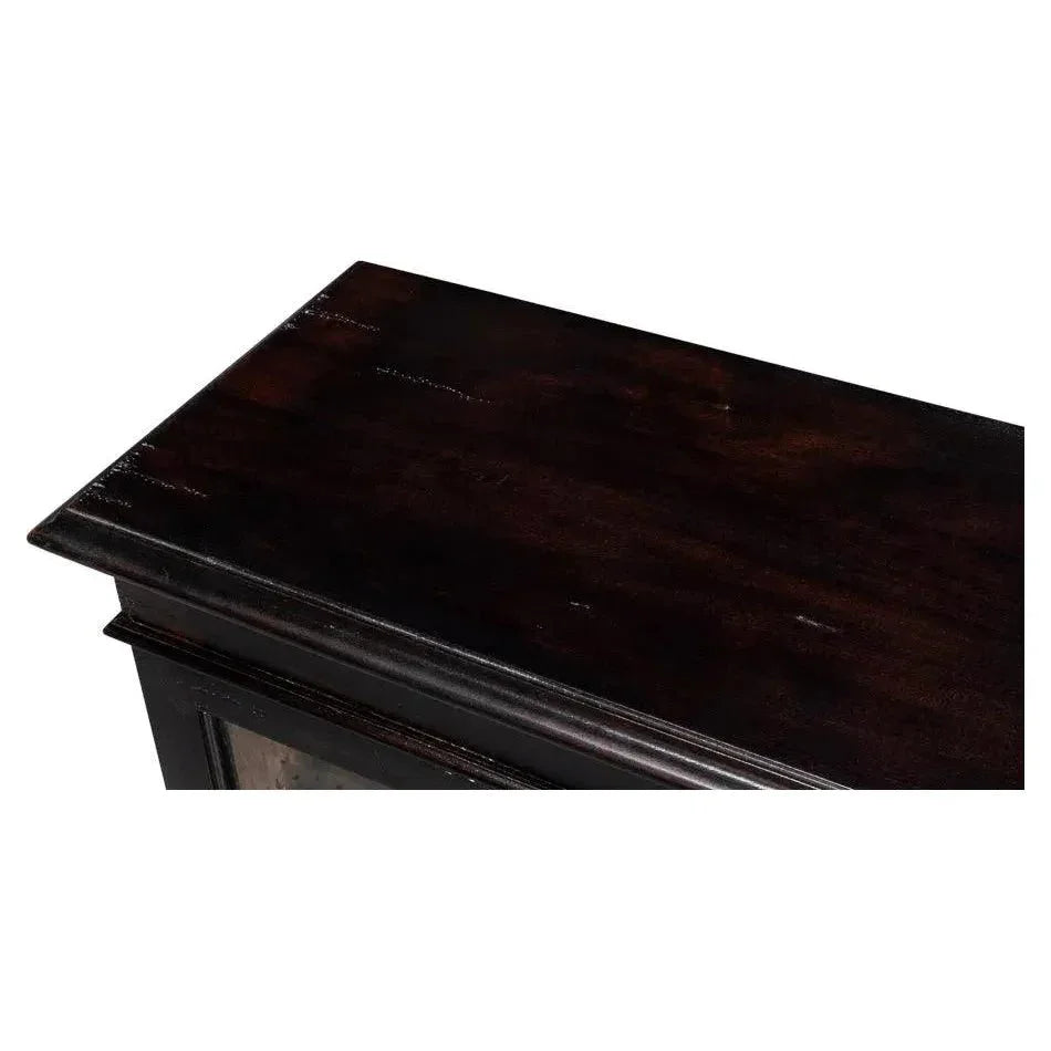 Morgan Library Case Slim Glass Doors Low Sideboard - LOOMLAN - Sarreid - Sideboards