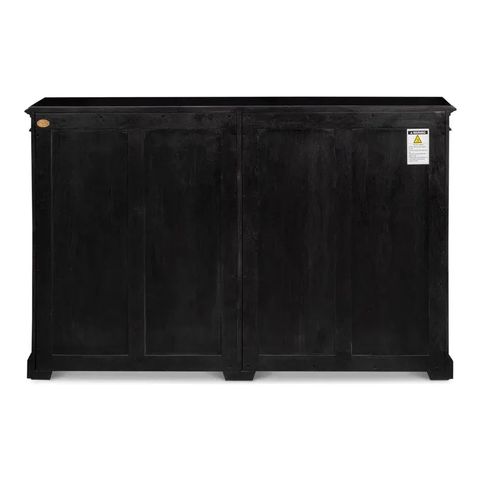 Morgan Library Case Slim Glass Doors Low Sideboard - LOOMLAN - Sarreid - Sideboards