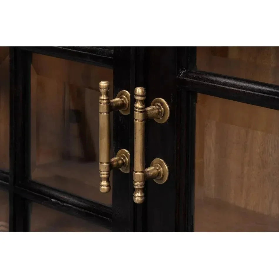 Morgan Library Case Slim Glass Doors Low Sideboard - LOOMLAN - Sarreid - Sideboards