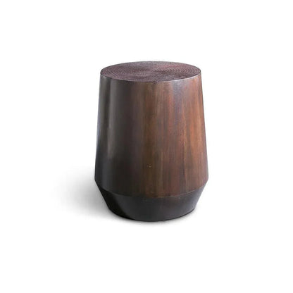 Mori Mahogany Wooden Round End Table - LOOMLAN - Urbia - Side Tables