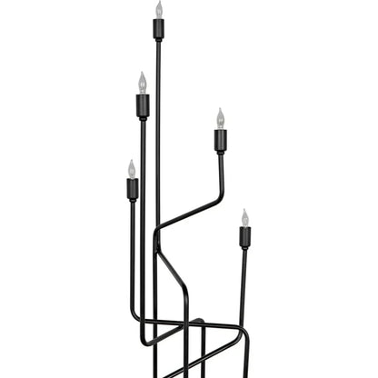 Moriarty Floor Lamp, Black Metal-Floor Lamps-Noir-LOOMLAN