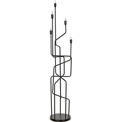 Moriarty Floor Lamp, Black Metal-Floor Lamps-Noir-LOOMLAN