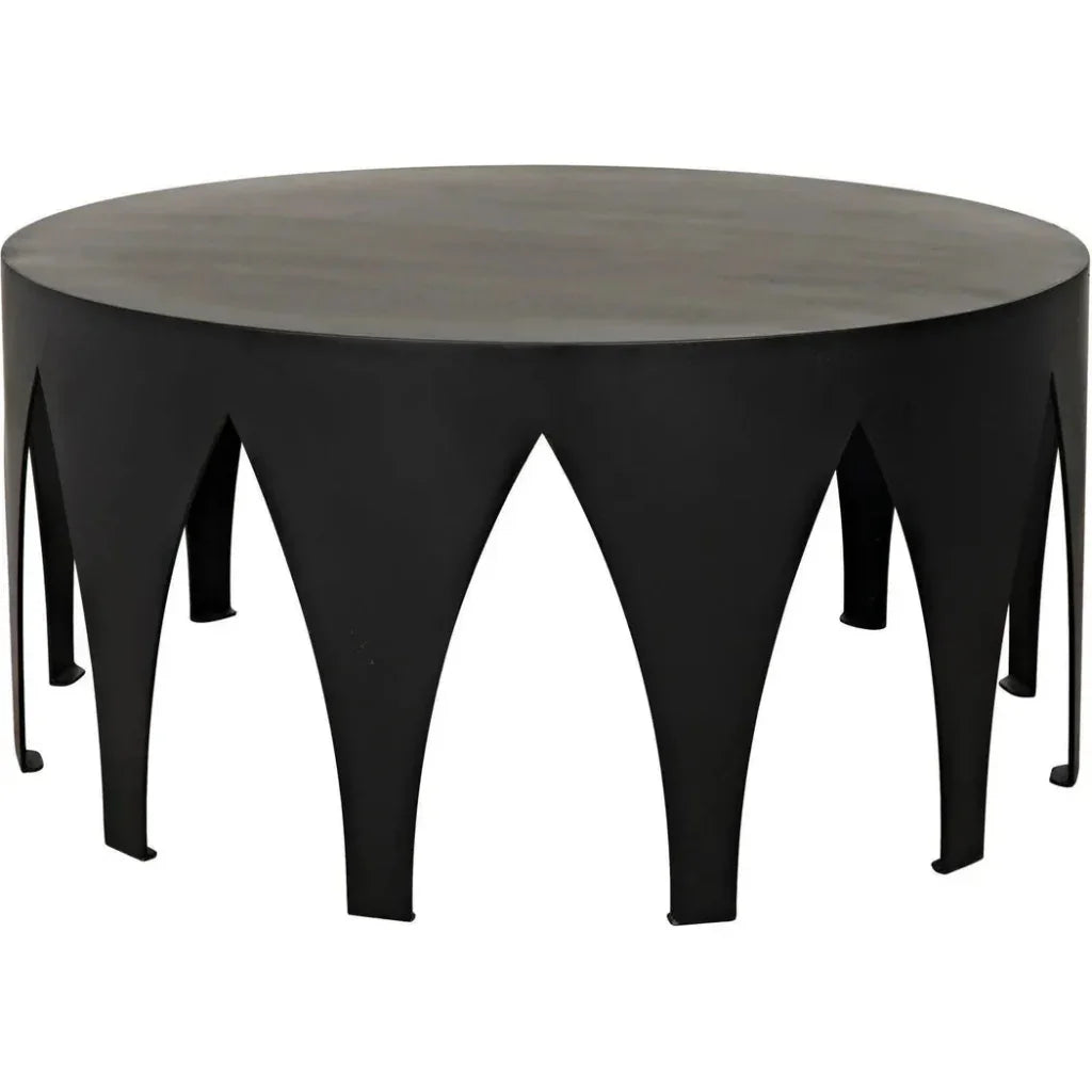 Morocco Black Steel Round Coffee Table - LOOMLAN - Noir - Coffee Tables