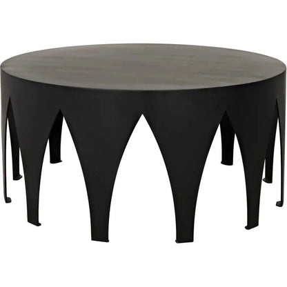 Morocco Black Steel Round Coffee Table - LOOMLAN - Noir - Coffee Tables