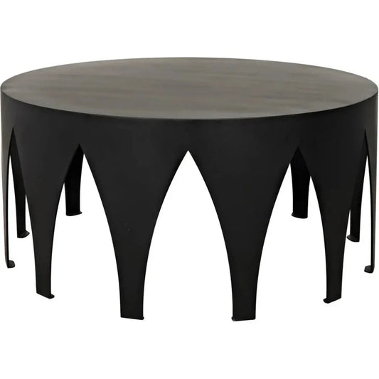 Morocco Black Steel Round Coffee Table - LOOMLAN - Noir - Coffee Tables