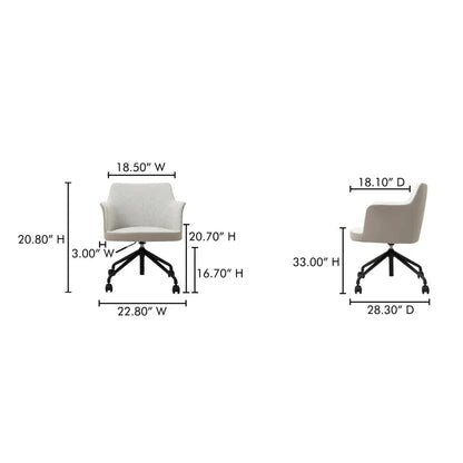 Morris Leather Swivel Office Chair-Office Chairs-Moe's Home-LOOMLAN