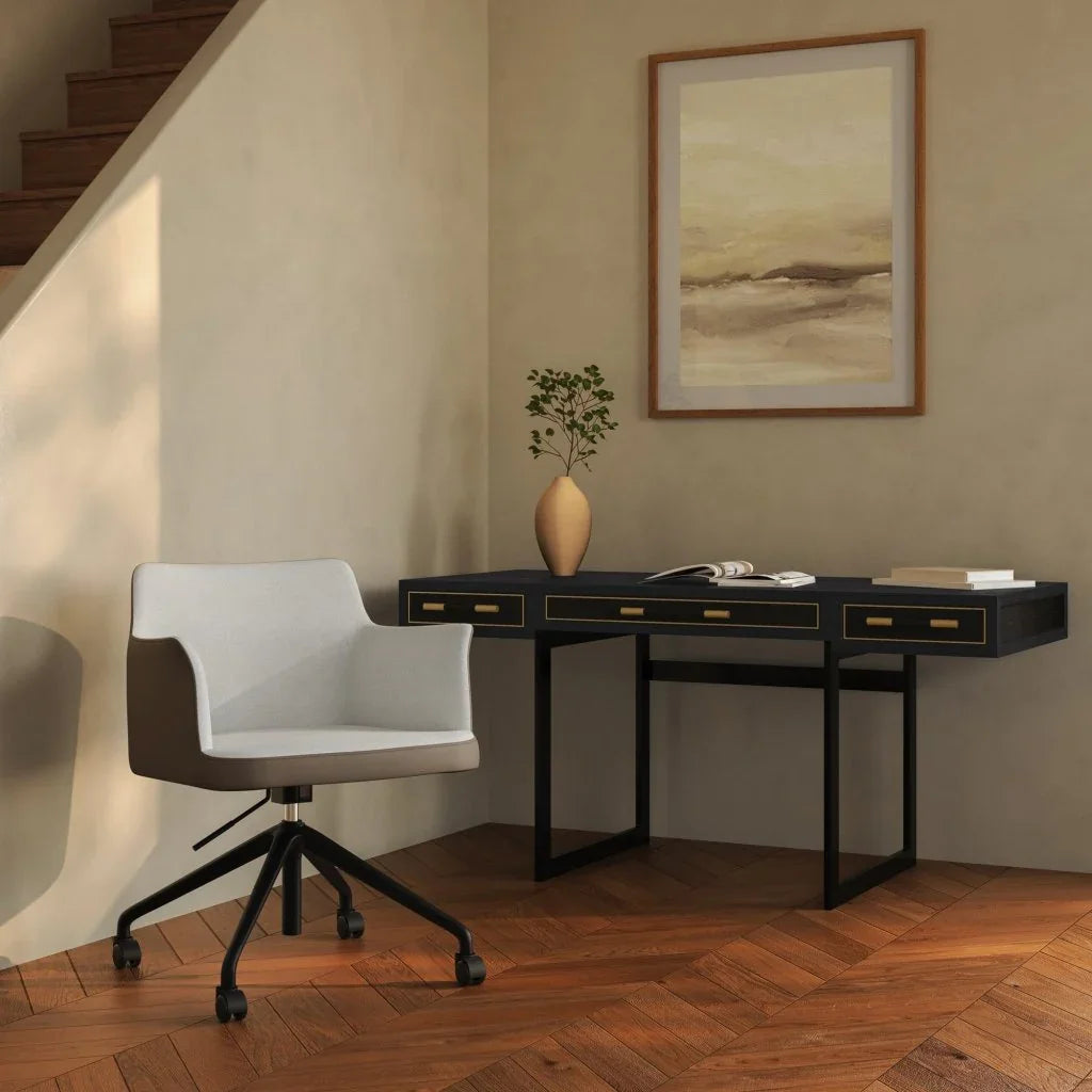 Morris Leather Swivel Office Chair-Office Chairs-Moe's Home-LOOMLAN