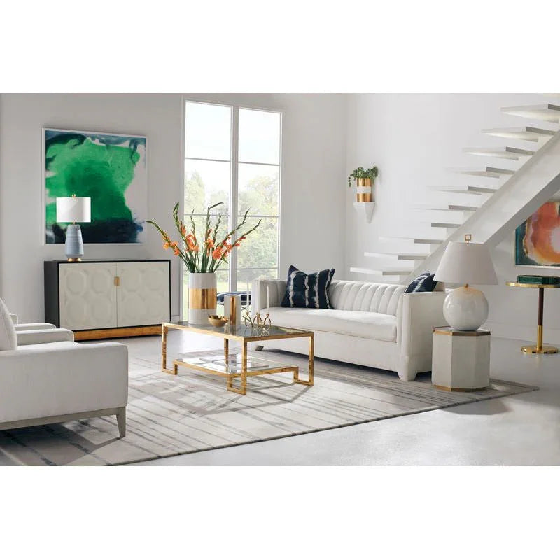 Morrow White Porcelain Brass Finish Table Lamp - LOOMLAN - Chelsea House - Table Lamps