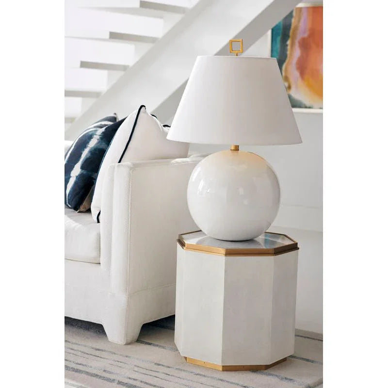 Morrow White Porcelain Brass Finish Table Lamp - LOOMLAN - Chelsea House - Table Lamps