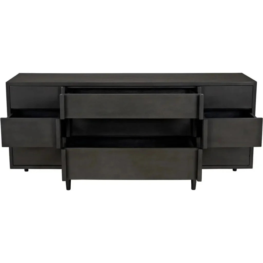 Morten Nine Drawers Wood Dresser