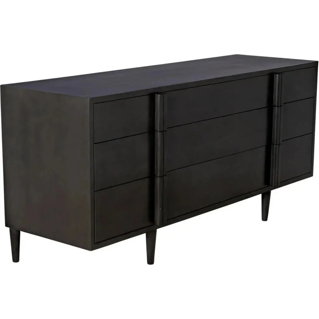 Morten Nine Drawers Wood Dresser