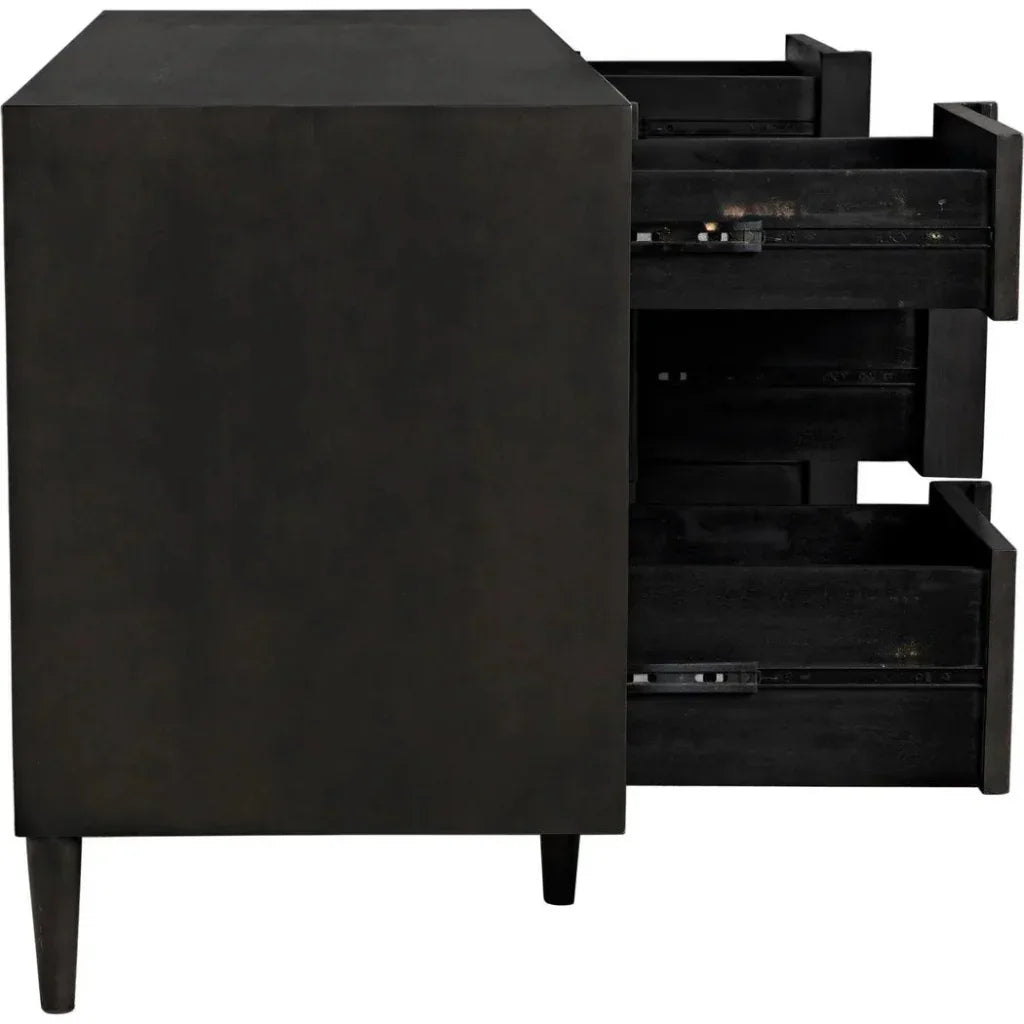 Morten Nine Drawers Wood Dresser