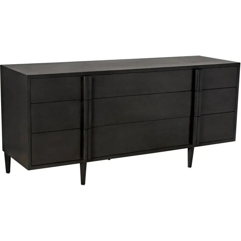 Morten Nine Drawers Wood Dresser