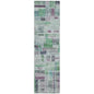 Mosaic Green Washable Indoor-Outdoor Rug-Outdoor Rugs-LOOMLAN Rugs-2'3" x 7'6"-LOOMLAN