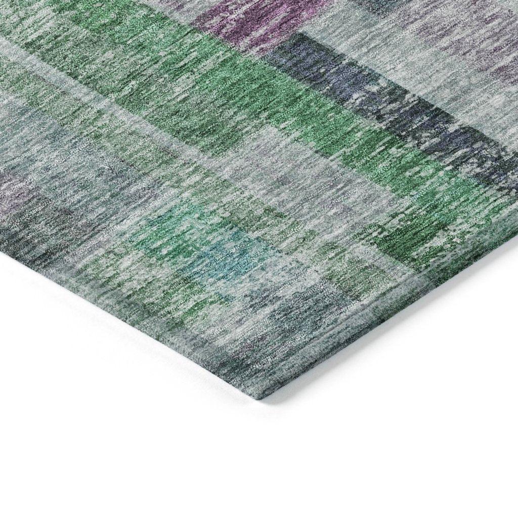 Mosaic Green Washable Indoor-Outdoor Rug-Outdoor Rugs-LOOMLAN Rugs-LOOMLAN