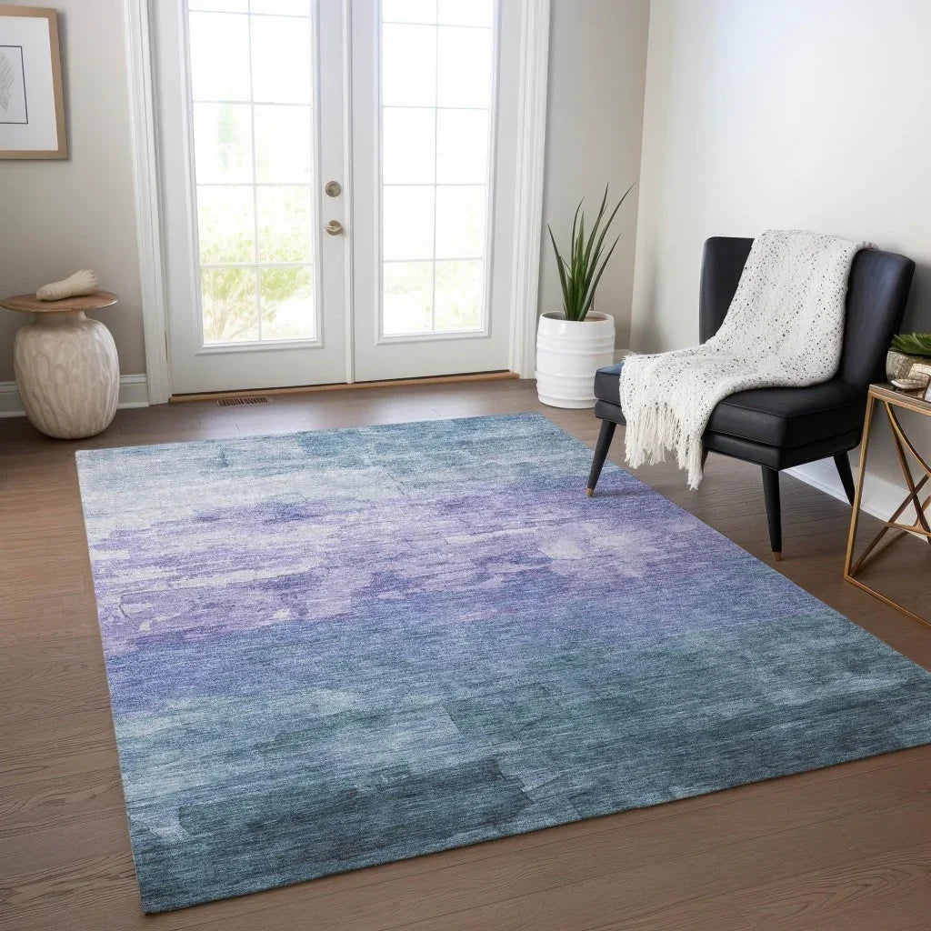 Mosselia Blue Washable Indoor - Outdoor Rug - LOOMLAN - LOOMLAN Rugs - Outdoor Rugs