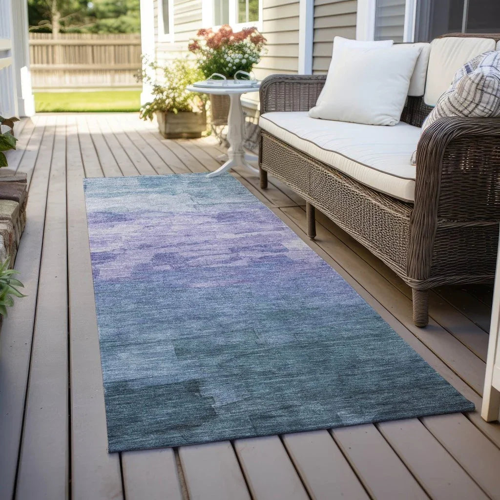 Mosselia Blue Washable Indoor - Outdoor Rug - LOOMLAN - LOOMLAN Rugs - Outdoor Rugs