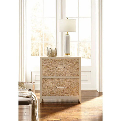 Mother Of Pearl Covered White Chest - LOOMLAN - Chelsea House - Chests