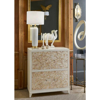 Mother Of Pearl Covered White Chest - LOOMLAN - Chelsea House - Chests