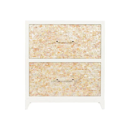 Mother Of Pearl Covered White Chest - LOOMLAN - Chelsea House - Chests