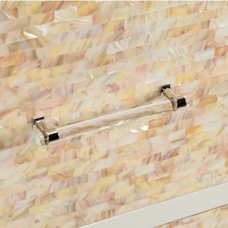 Mother Of Pearl Covered White Chest - LOOMLAN - Chelsea House - Chests