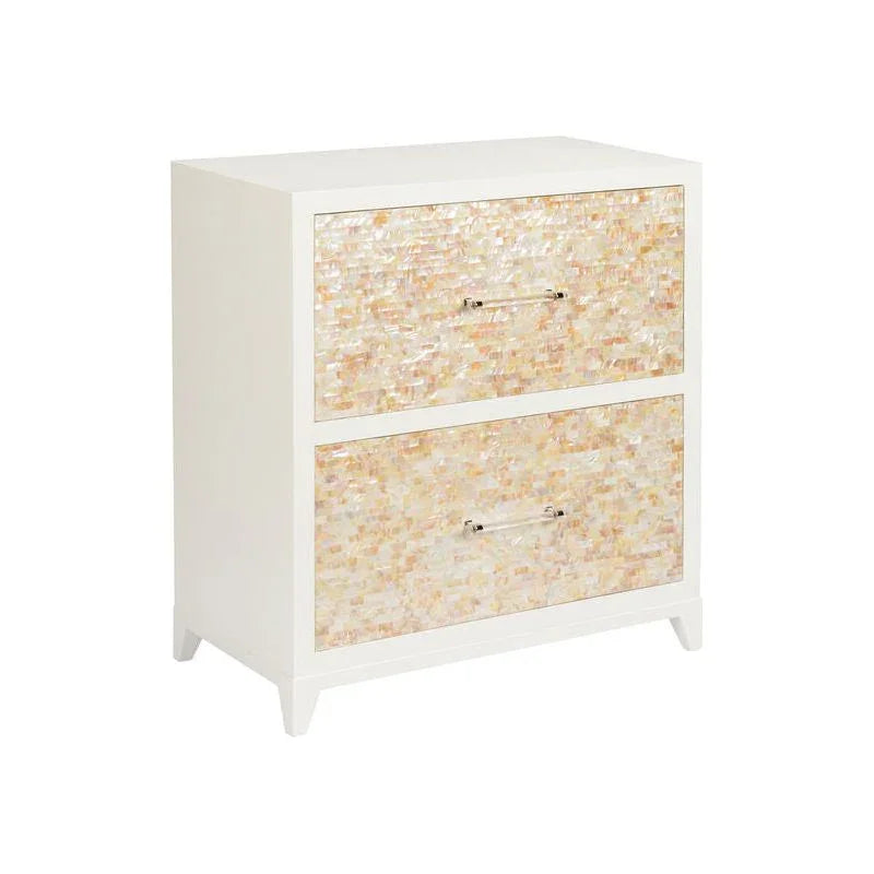 Mother Of Pearl Covered White Chest - LOOMLAN - Chelsea House - Chests