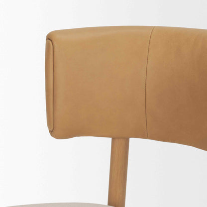 Motley Tan Leather Armless Dining Chair 2PC