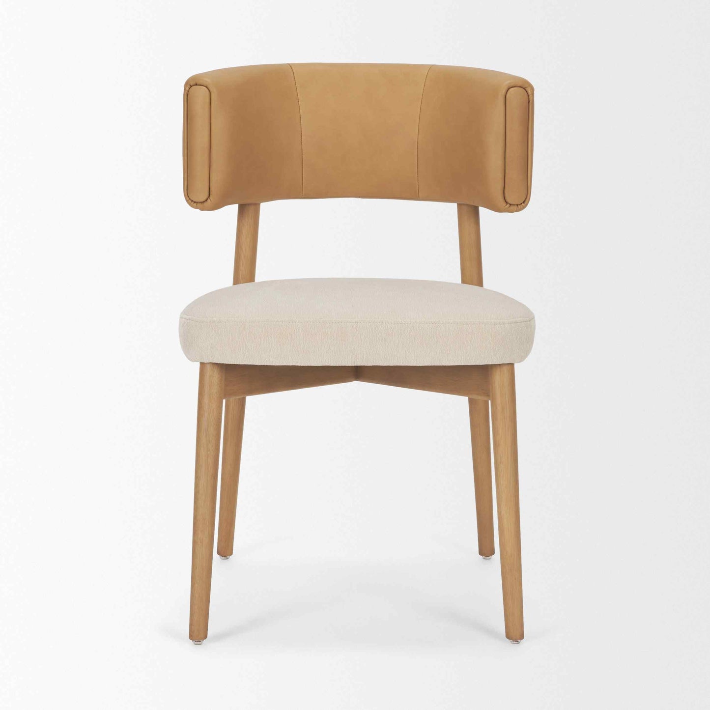 Motley Tan Leather Armless Dining Chair 2PC