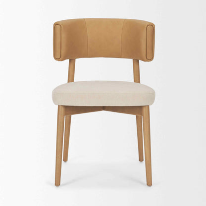 Motley Tan Leather Armless Dining Chair 2PC