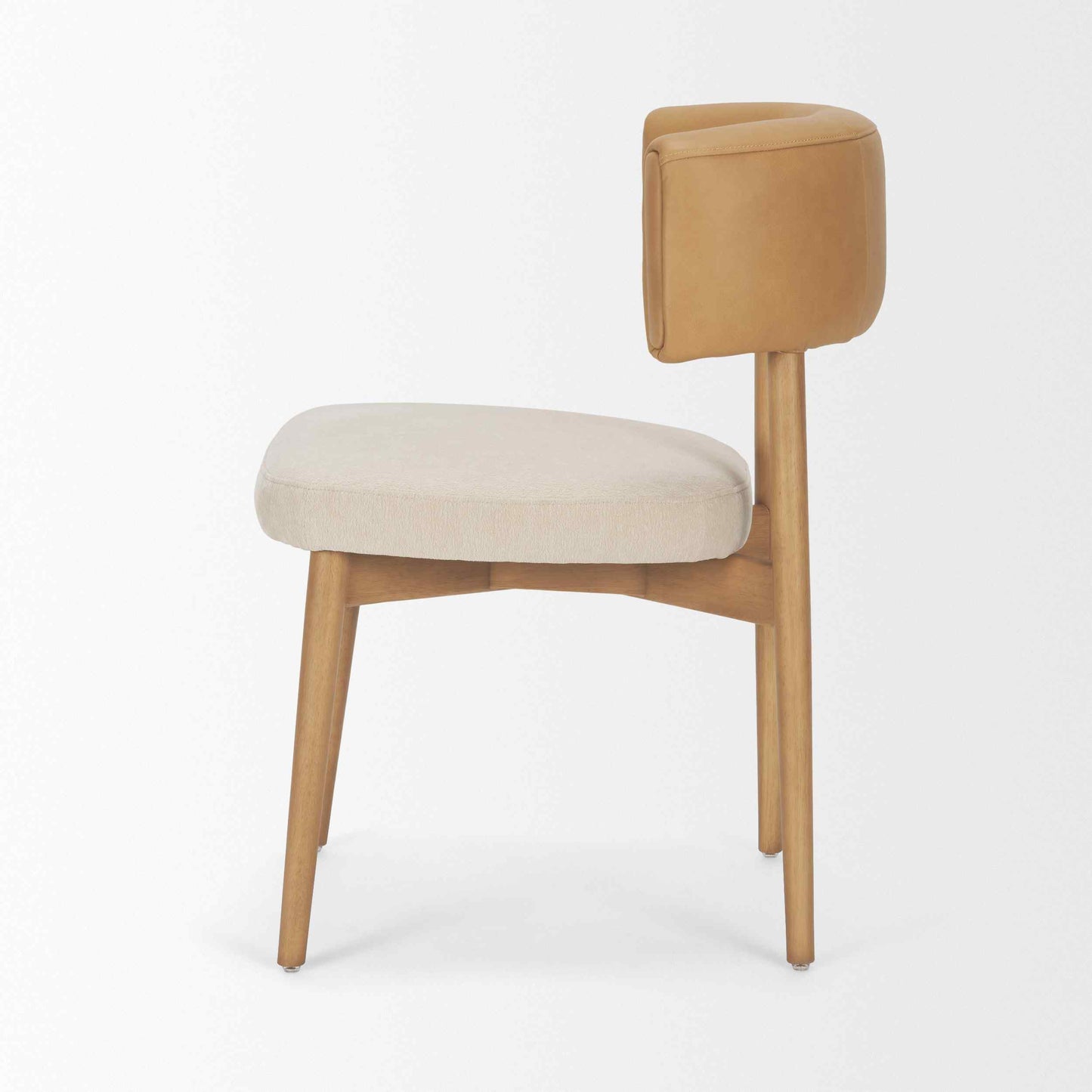 Motley Tan Leather Armless Dining Chair 2PC