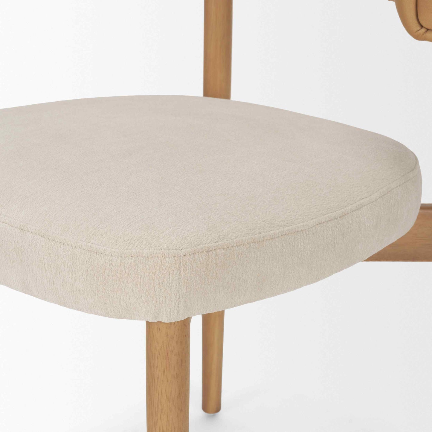 Motley Tan Leather Armless Dining Chair 2PC