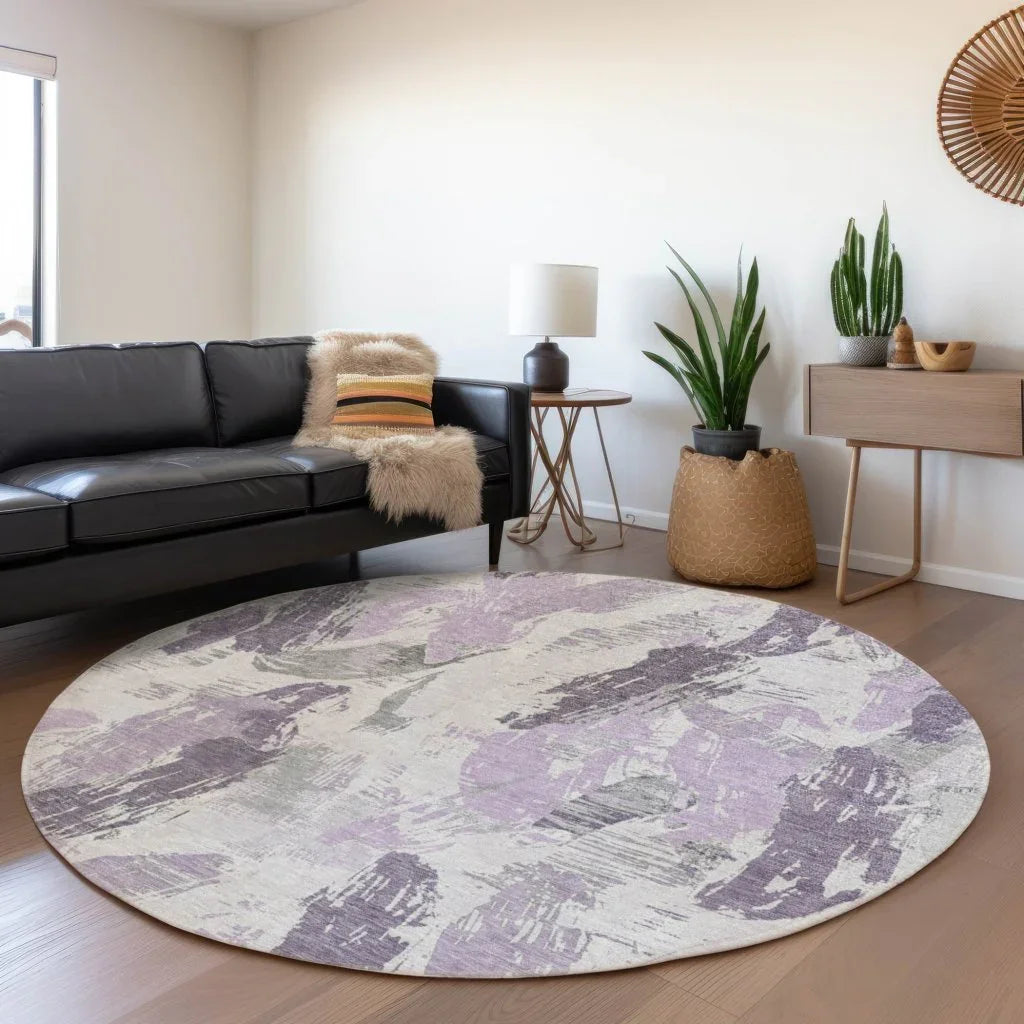 Motyfa Purple Washable Indoor - Outdoor Rug - LOOMLAN - LOOMLAN Rugs - Outdoor Rugs